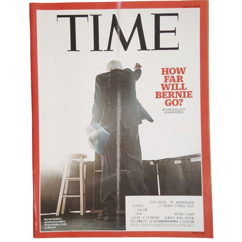 TIME Magazine June 6 2016 Bernie Sanders How Far Will Bernie Go Back Issue